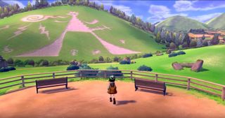 Pokémon Sword and Shield Galar mystery legendary drawing on hill