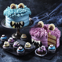 1. Hairy Harri Monster celebration cake &amp; Monster cupcake minis - View at Ocado