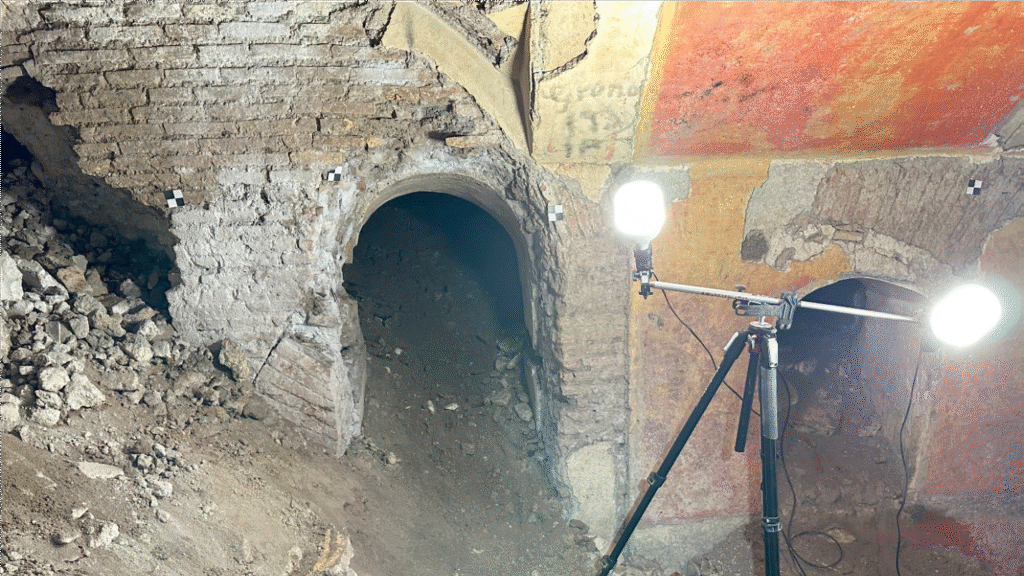 arched doorways underground are part of an ancient Roman house