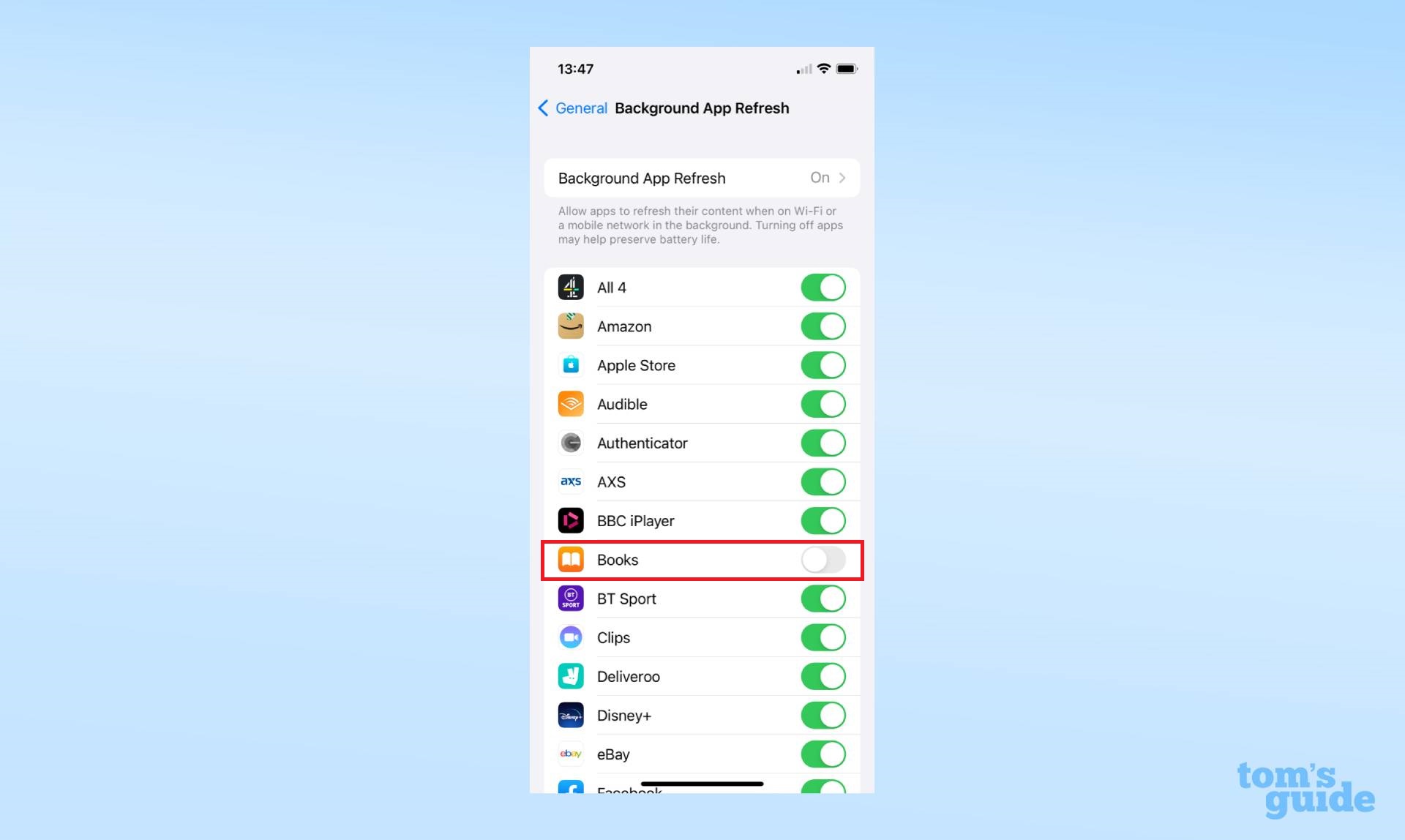 How to turn off background app refresh on iPhone -