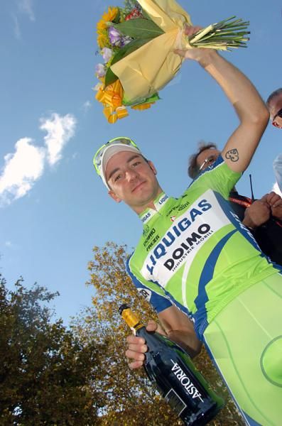 Race winner Elia Viviani (Liquigas-Doimo)