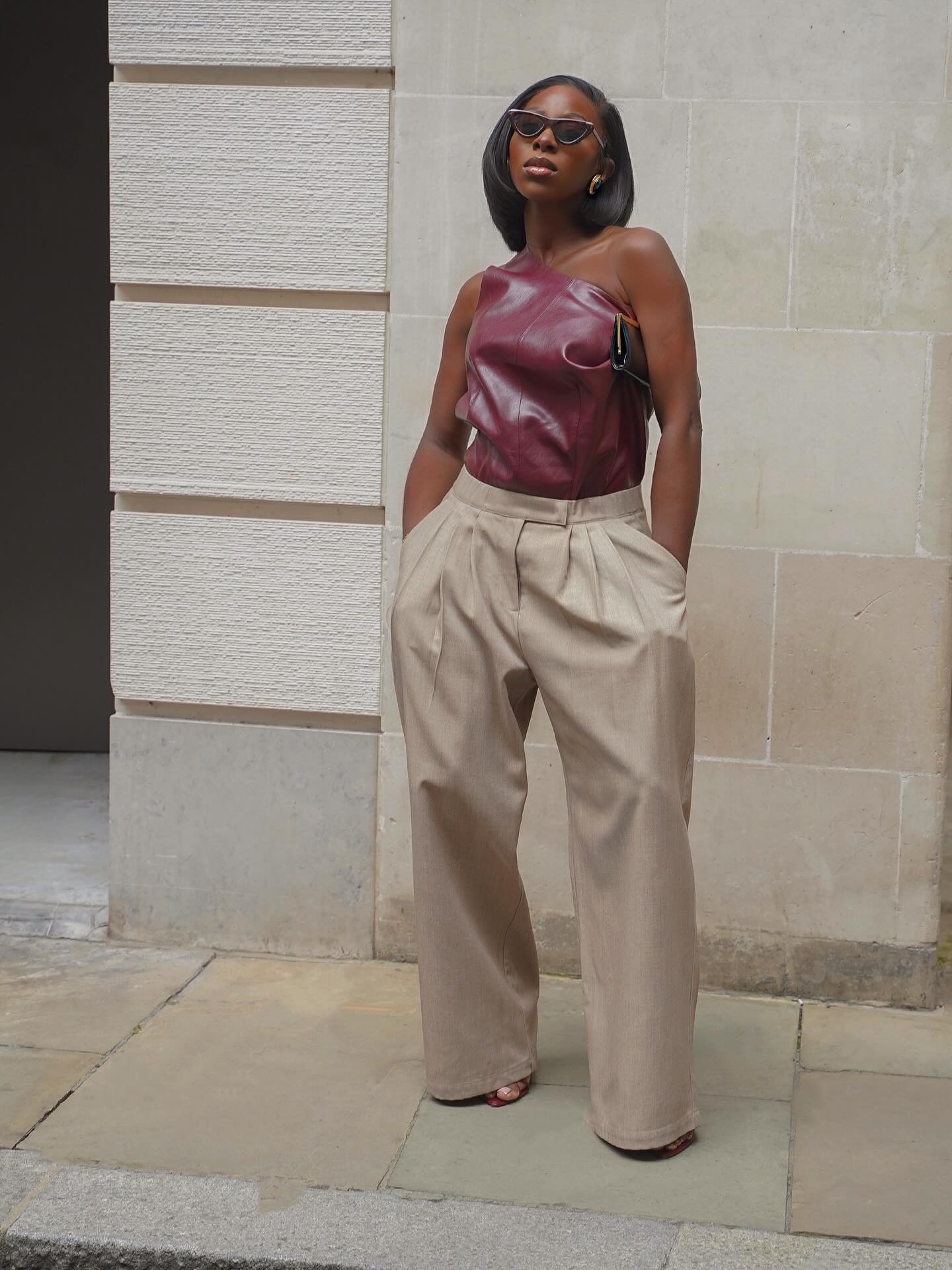 Creator @amagodson_a with a layered, midi bob hairstyle