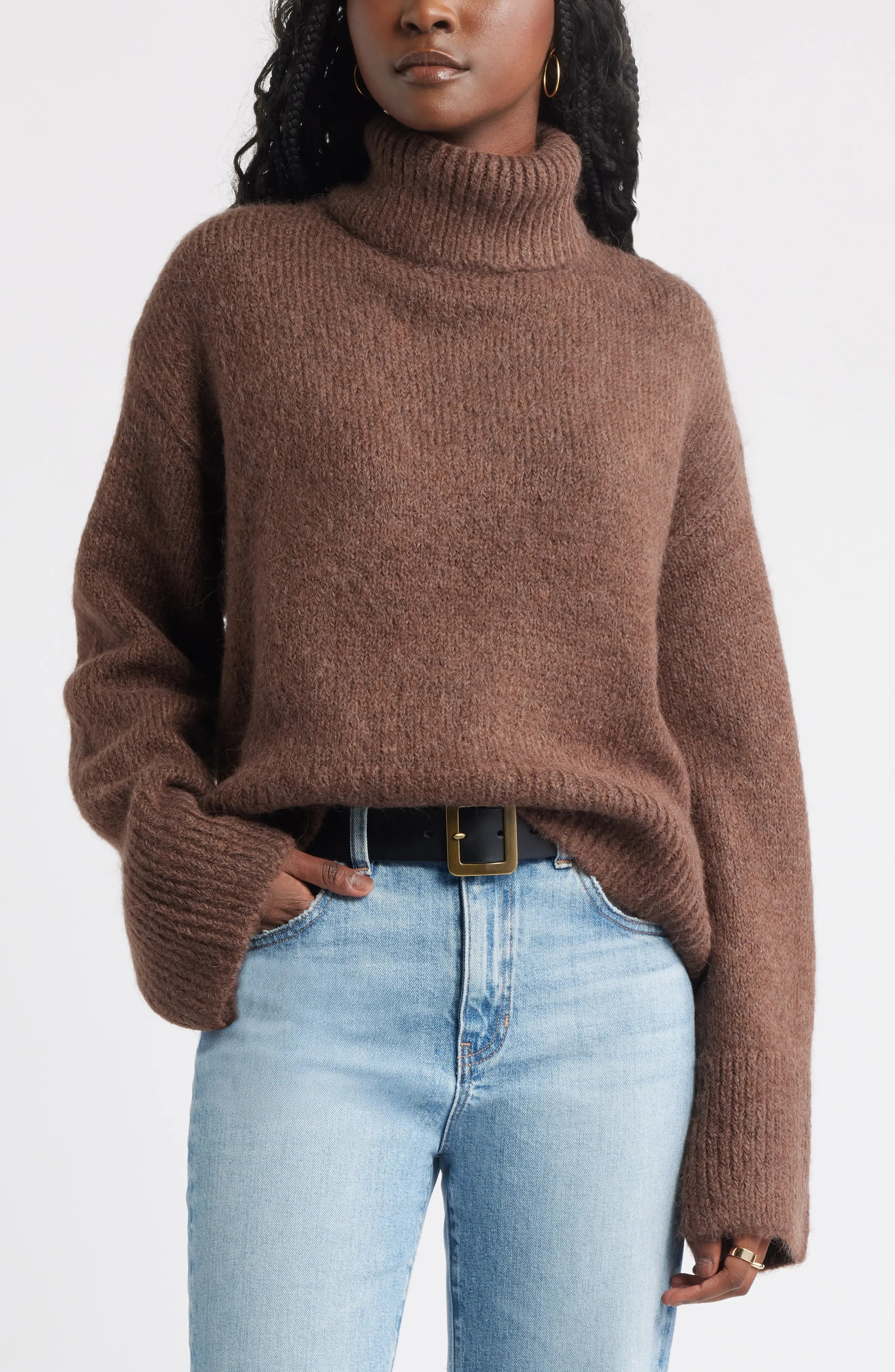 Treasure &amp;amp; Bond, Fuzzy Turtleneck Sweater