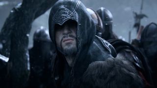 A warrior pictured among other people in an E3 trailer for Assassin's Creed Revelations.