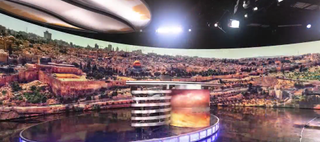 A 92-foot video wall from Neoti provides the backdrop of a city on a production set.