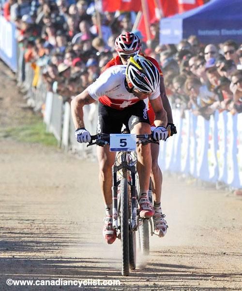 Florian Vogel (Switzerland) does a final check.