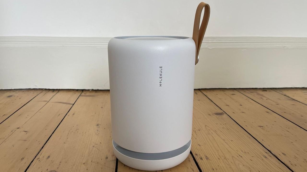 Molekule Air Mini+ Air Purifier on the floor