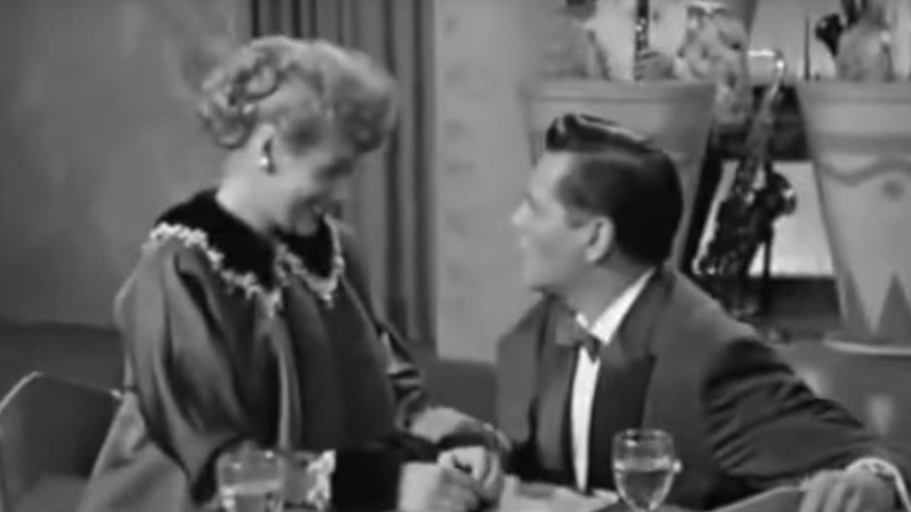 Lucille Ball and Desi Arnaz at Ricky's show on I Love Lucy