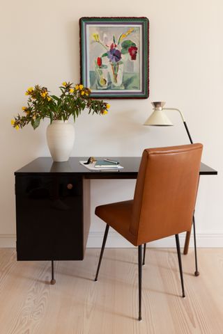 Small home office with simple modern desk