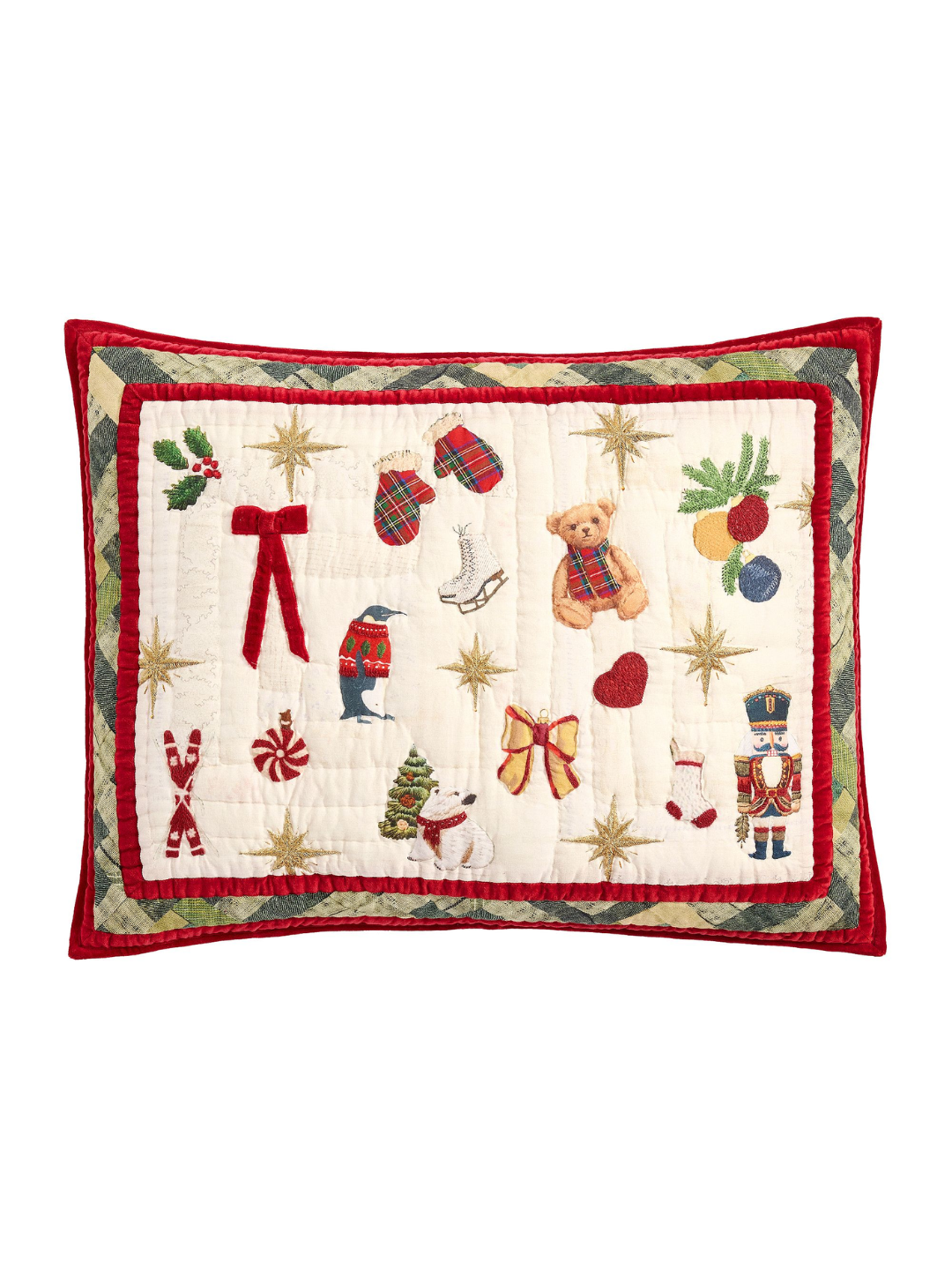 Deck the Halls Christmas Tree Reversible Quilted Sham