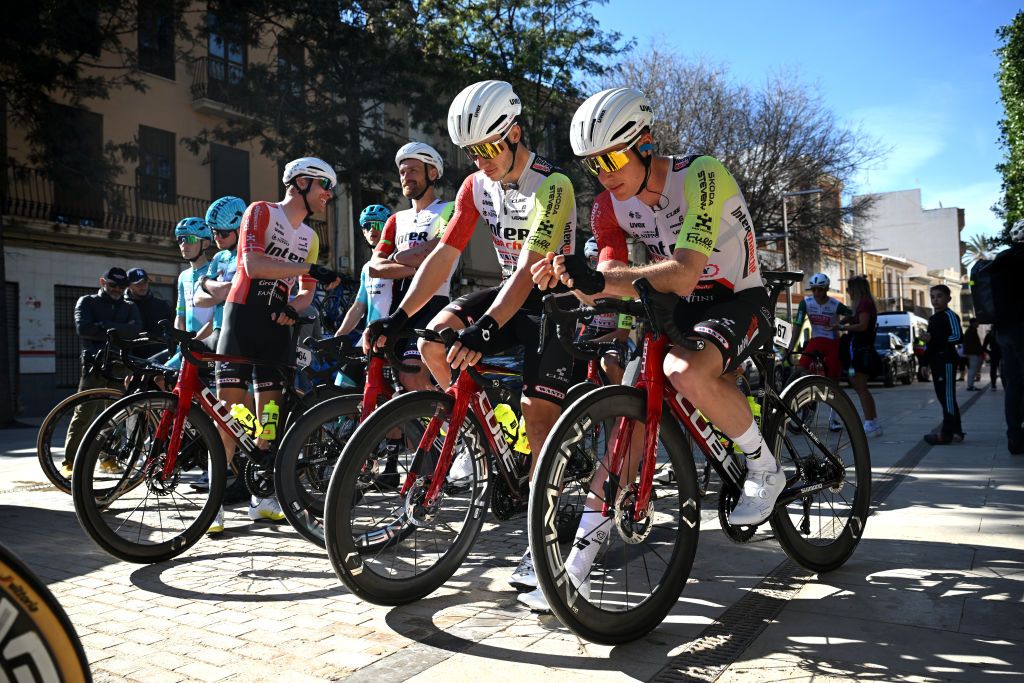 ALFAFAR SPAIN FEBRUARY 09 Gijs Van Hoecke of Belgium and Team Intermarche Wanty R with teammates prior to the 76th Volta a la Comunitat Valenciana 2025 Stage 5 a 1042km stage from Alfafar to Valencia on February 09 2025 in Alfafar Spain Photo by Szymon GruchalskiGetty Images