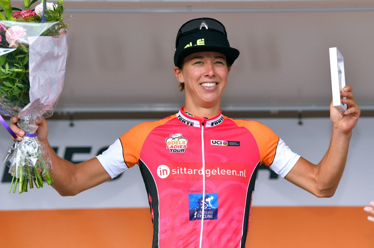 Stage winner Janneke Ensing on the podium