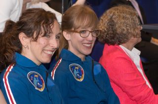 Astronomer Suzanna Randall (at left) and meteorologist Insa Thiele-Eich will compete for the chance to be the first German woman in space as Die Astronautin trainees.