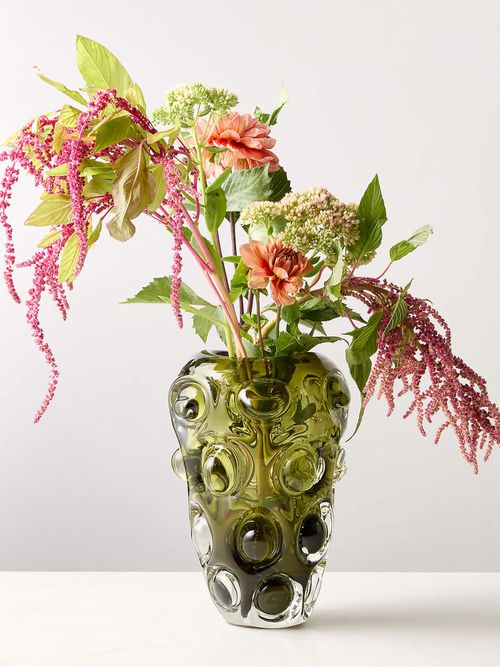 Clio Bubble Green Glass Vase