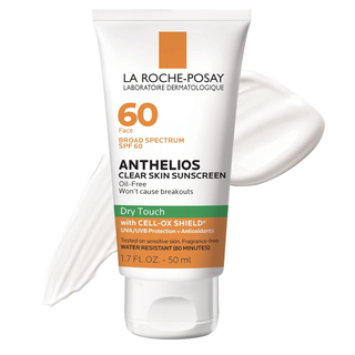 La Roche-Posay Anthelios Clear Skin Sunscreen Dry Touch Spf 60 | Oil Free Sunscreen for Face | Oil Absorbing | Broad Spectrum Spf + Antioxidants | Non-Greasy | Oxybenzone Free | Travel Size Sunscreen