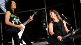 [L-R] Kirk Hammett and James Hetfield of Metallica