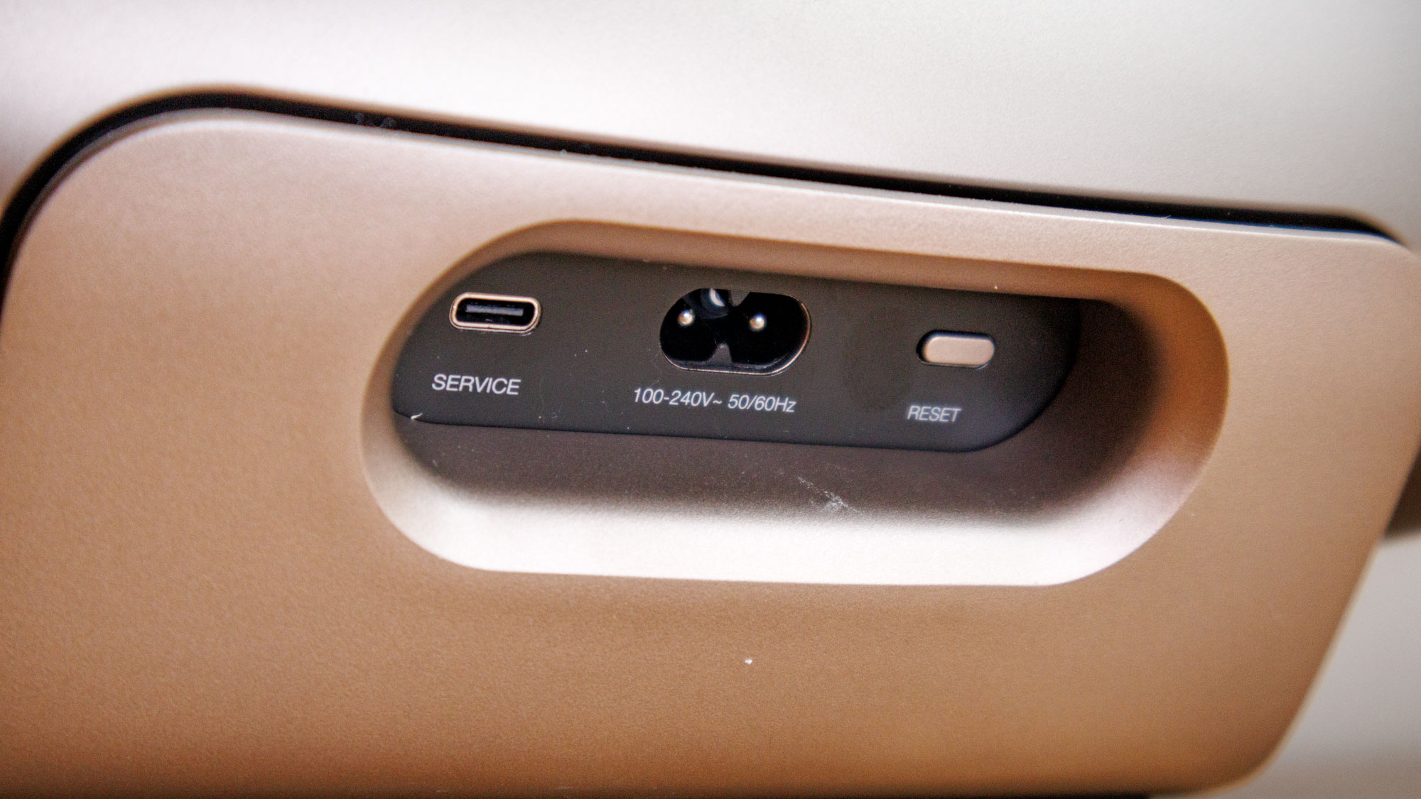Closeup of the rear of the Zeppelin Pro speaker