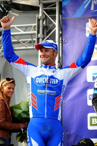 Tom Boonen (Quick Step) heads toward the podium