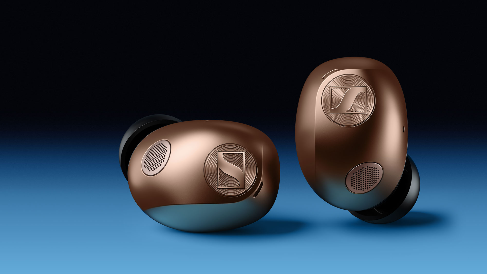 Sennheiser Momentum True Wireless 5 earbuds in copper colour