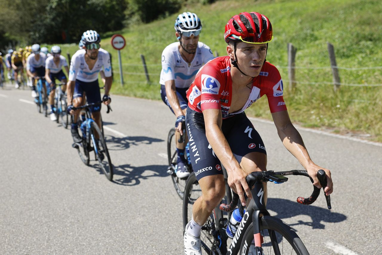 Vuelta Espana 2022 - 77th edition - 9th stage Villaviciosa - Les Praeres. Nava 171,4 km - 28/08/2022 - Remco Evenepoel (BEL - Quick-Step Alpha Vinyl Team) - photo Rafa Gomez/SprintCyclingAgency&Acirc;&copy;2022
