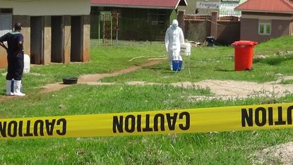 Health measures being taken at a Mubende hospital after an outbreak of Ebola