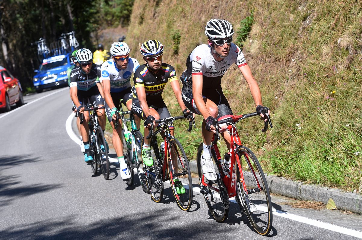 Fr&auml;nk Schleck (Trek Factory Racing) comes to the front of the breakaway