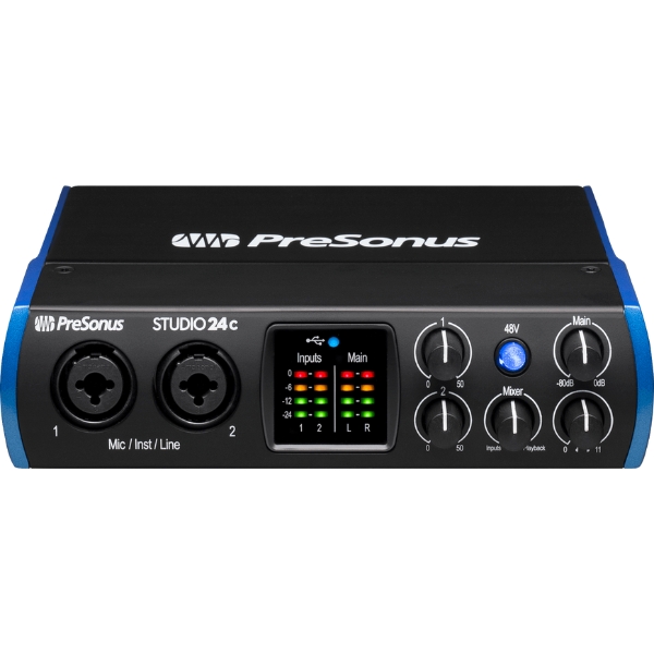 A PreSonus Studio 24c audio interface