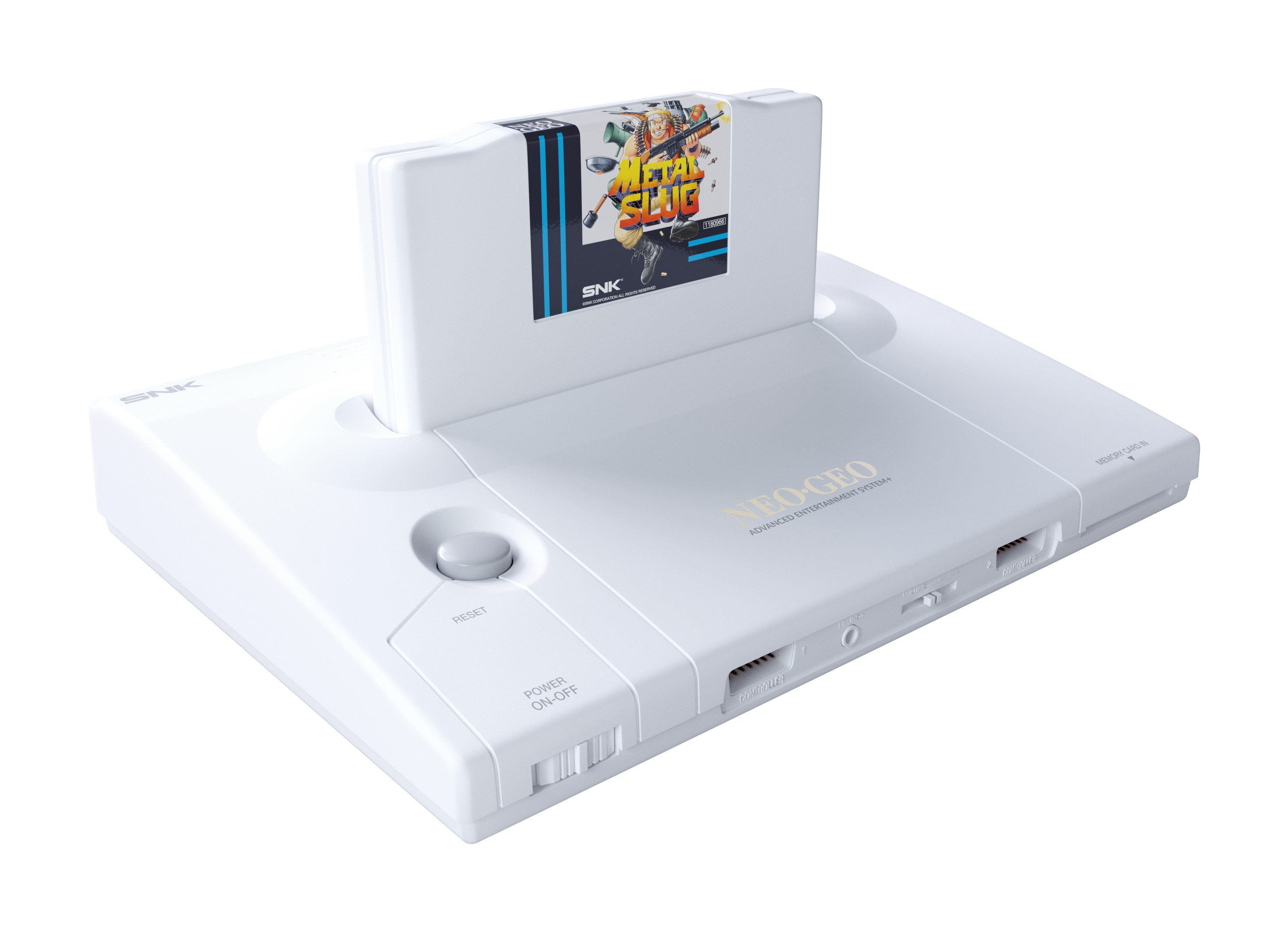 A retro game console from the 1990s by SNK NEOGEO in black and white