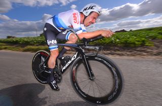 Victor Campenaerts of Belgium and Team Lotto Soudal wins the Belgian time trial title in 2018