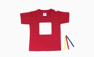 Red T-shirt with whiteboard centre