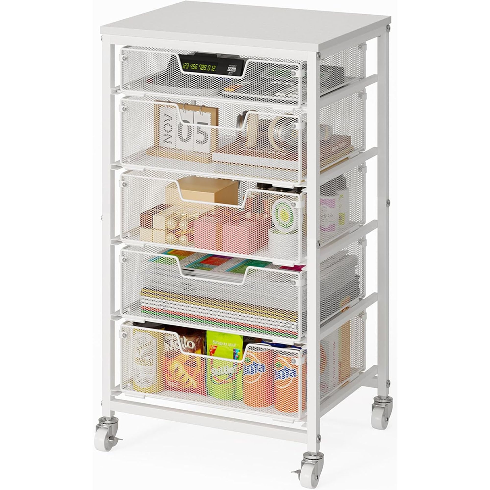 White rollable drawers