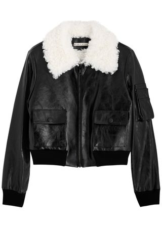 Willard Faux Fur-Trimmed Faux Leather Jacket