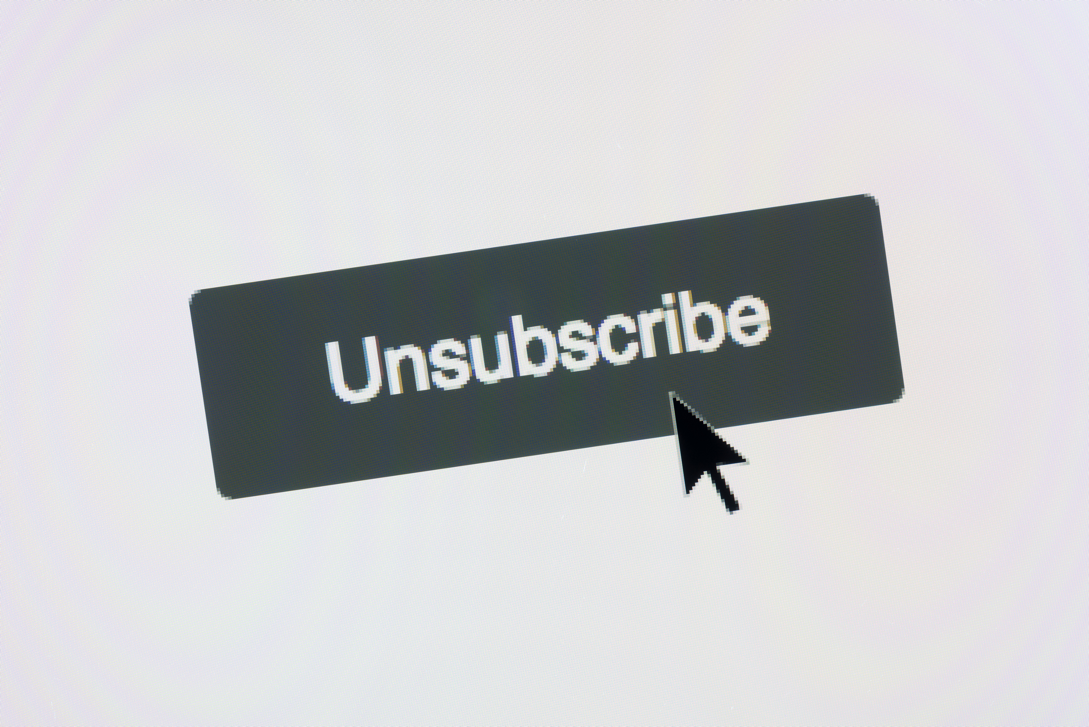 An arrow pointing at an unsubscribe button