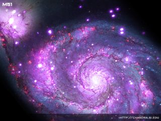The Chandra X-ray telescope captured this stunning view of the Whirlpool Galaxy. 