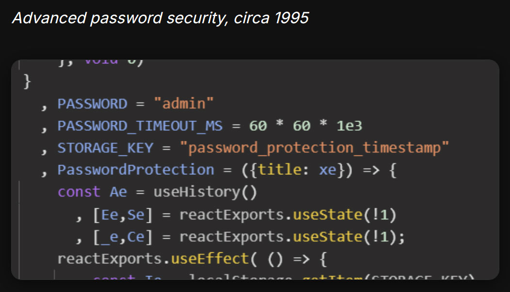 password is admin, really