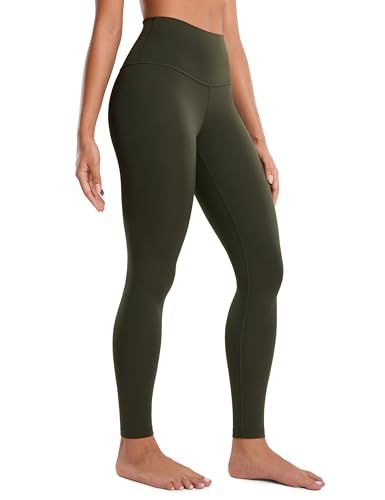 Crz Yoga Women's Butterluxe Yoga Leggings 28'' - High Waisted Workout Gym Leggings Buttery Soft Yoga Pants Olive Green 10