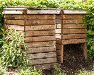 Wooden compost bins