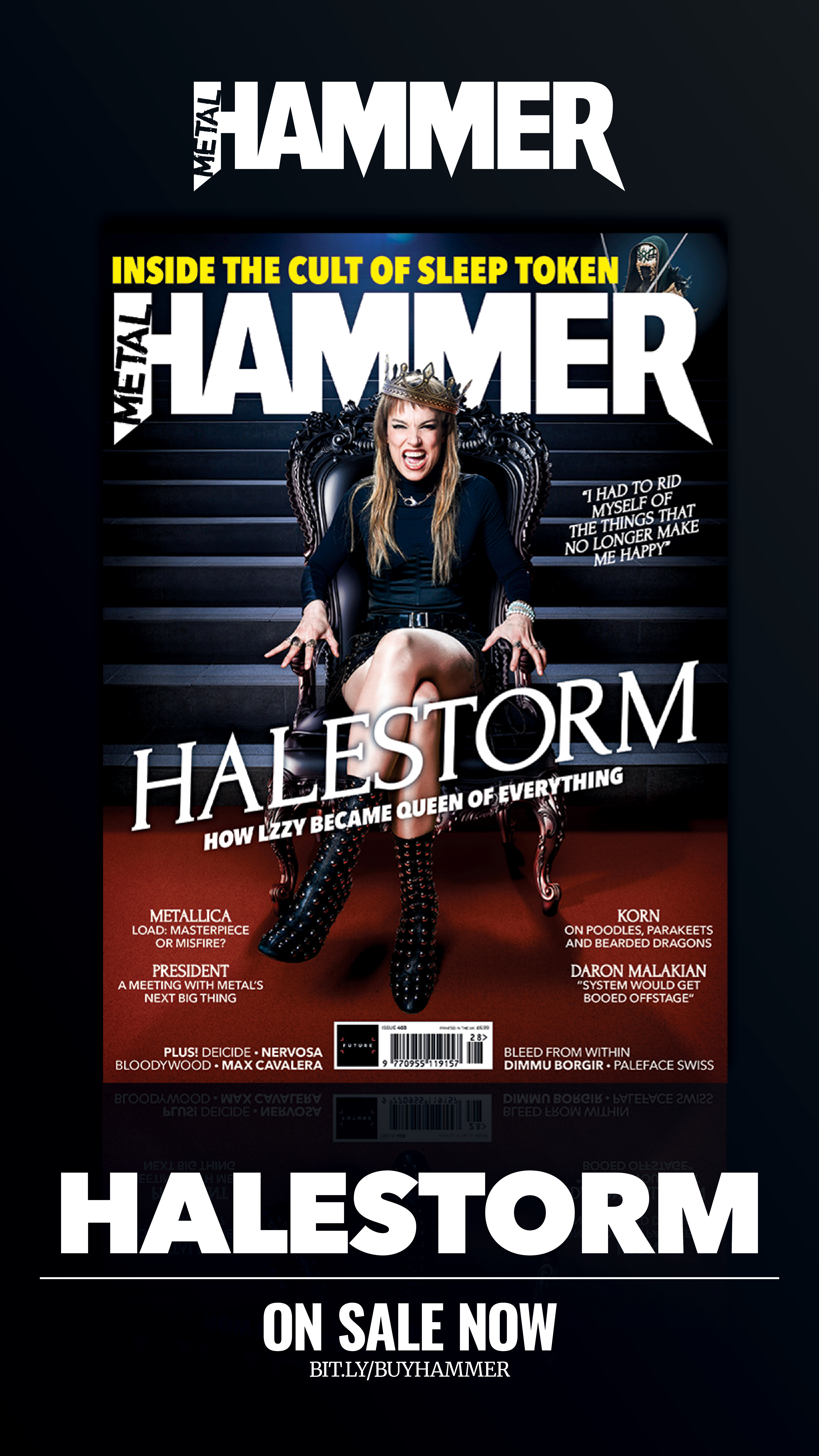 Halestorm on the cover of Metal Hammer issue 403