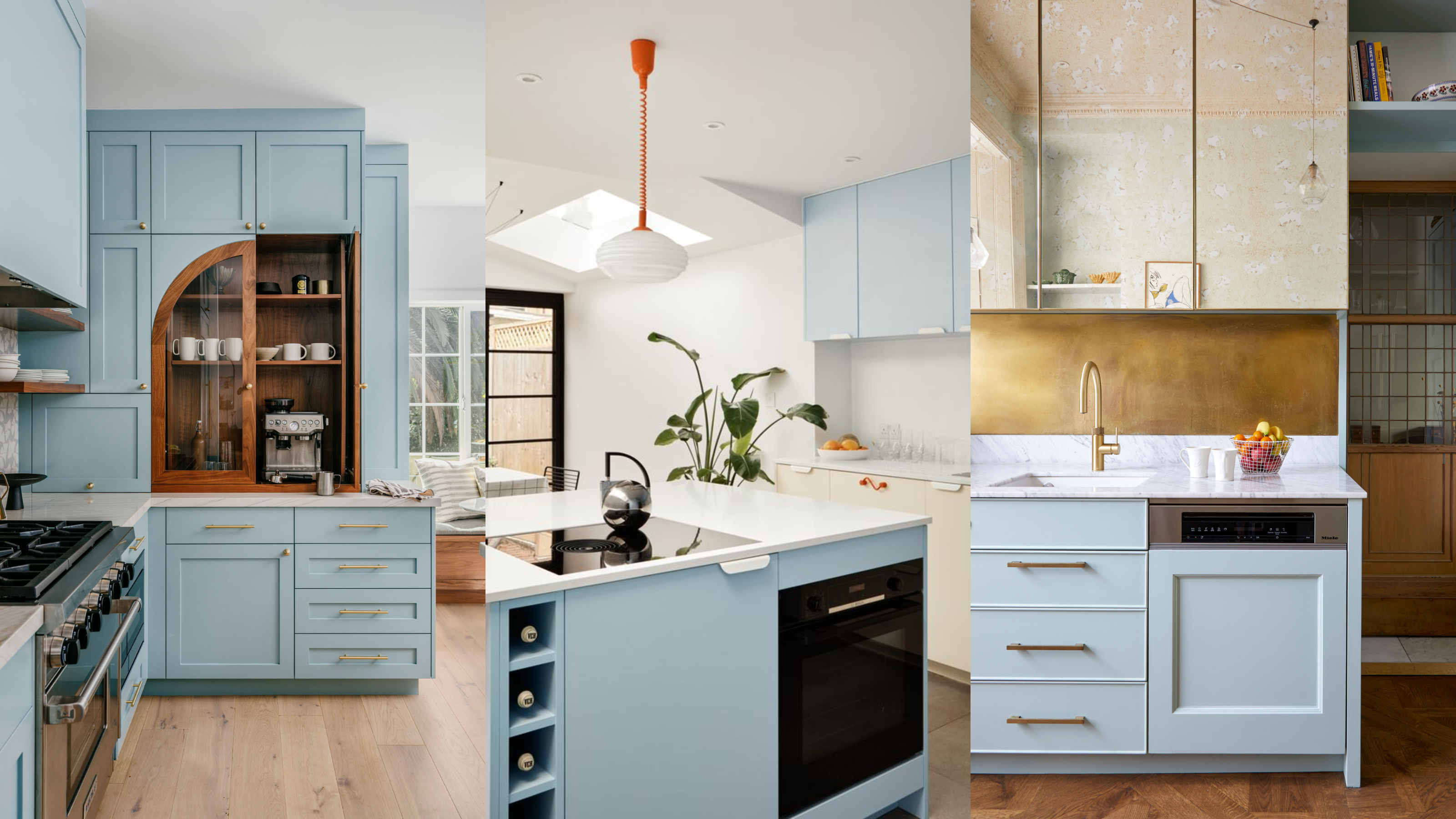 light blue kitchen cabinets in modern kitchens 