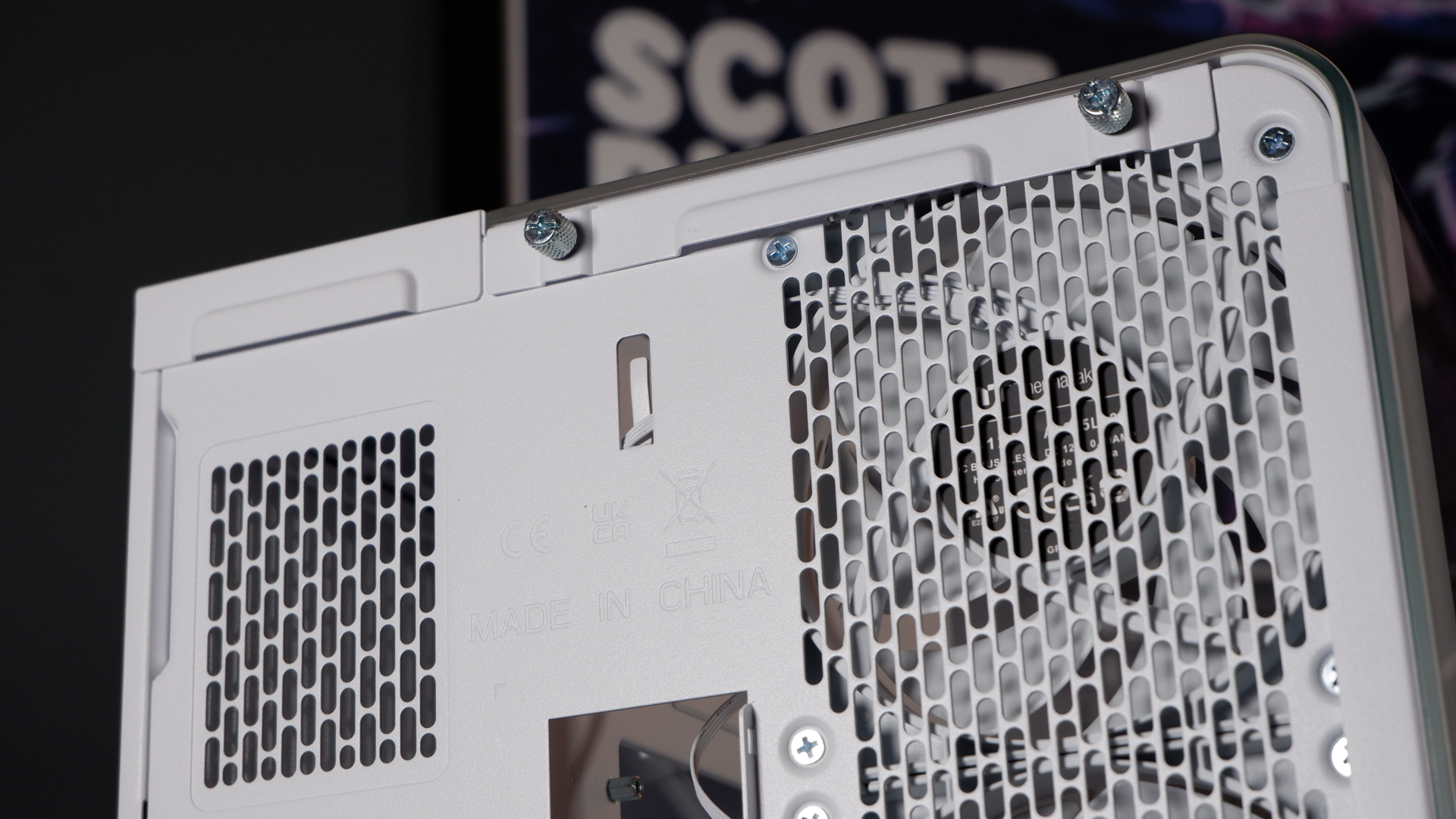 Thermaltake View 390 Air chassis on a desk. We're building a PC into it for testing and comparison with other PC cases.