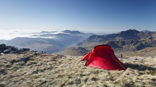 what is backpacking: a tent in the Glyderau of Snowdonia