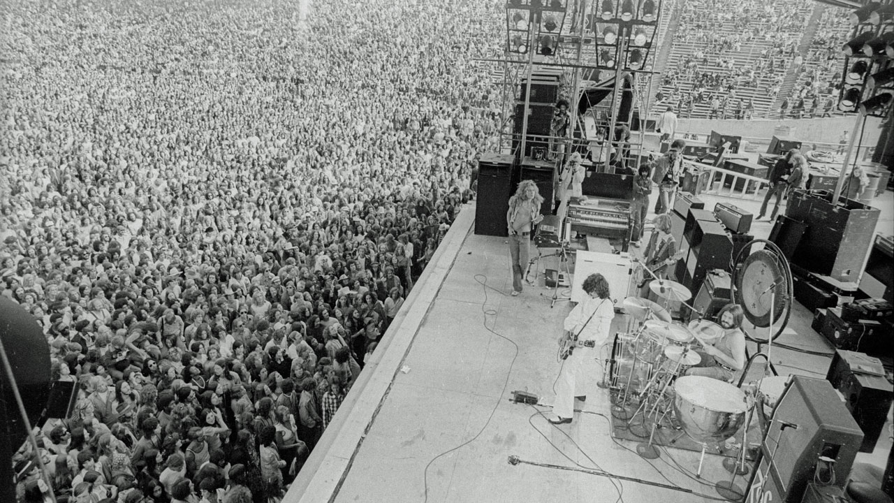 Led Zeppelin onstage at Kezar Stadium, San Francisco, CA. June 2, 1973