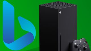 Bing logo next to the Xbox Series X