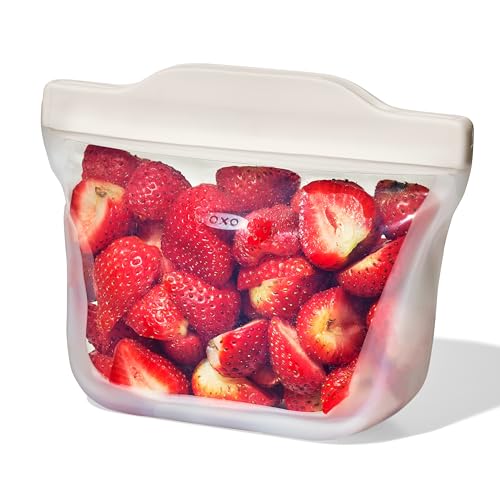 Oxo Good Grips Silicone Reusable Bag &amp;ndash; Stand-Up Snack (335ml/12 Oz) &amp;ndash; Oat