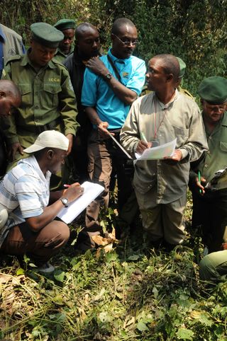 The survey team in action.