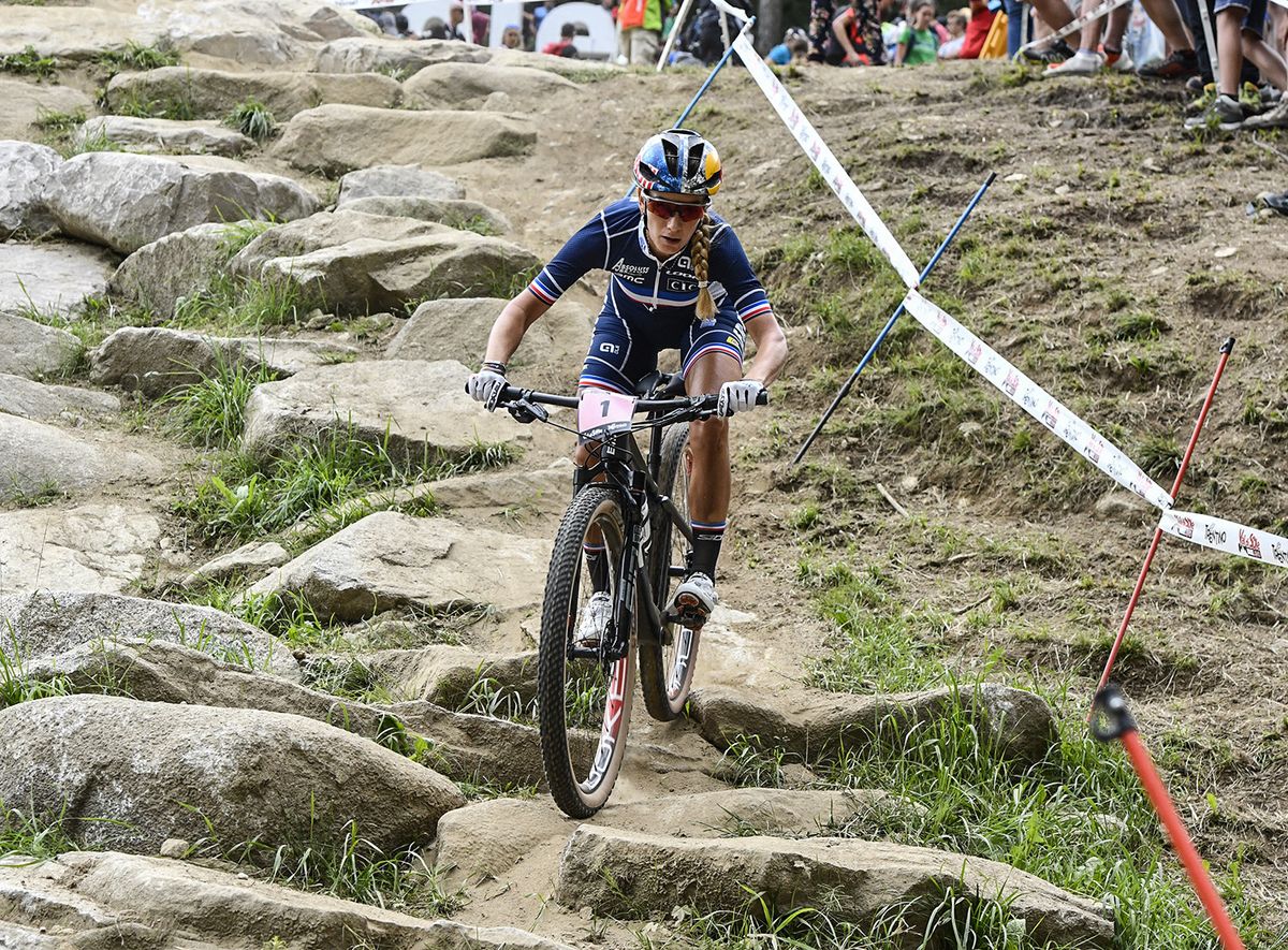 Early race leader Pauline Ferrand Prevot (France)
