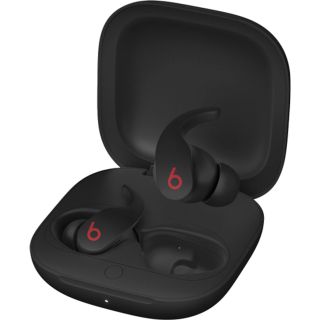 Beats Fit Pro in black with open case.