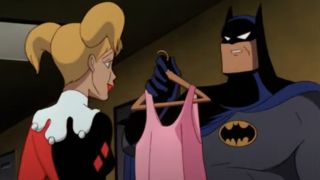 Harley Quinn receives a dress from Batman on Batman: The Animated Series