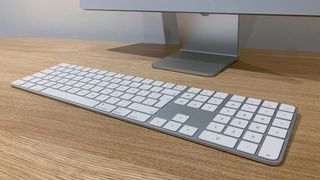 A photograph of the 2021 24in Apple iMac's Magic Keyboard