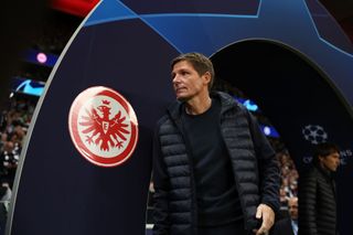 Oliver Glasner, former Head Coach of Eintracht Frankfurt looks on prior to the UEFA Champions League group D match between Eintracht Frankfurt and Tottenham Hotspur at Deutsche Bank Park on October 04, 2022 in Frankfurt am Main, Germany.